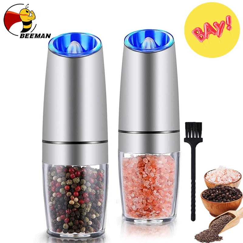 Automatic Electric Gravity Induction Salt and Pepper Grinder