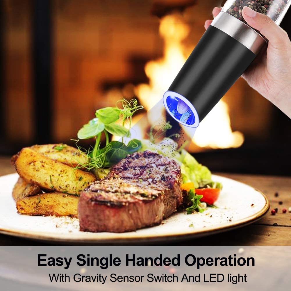 Automatic Electric Gravity Induction Salt and Pepper Grinder