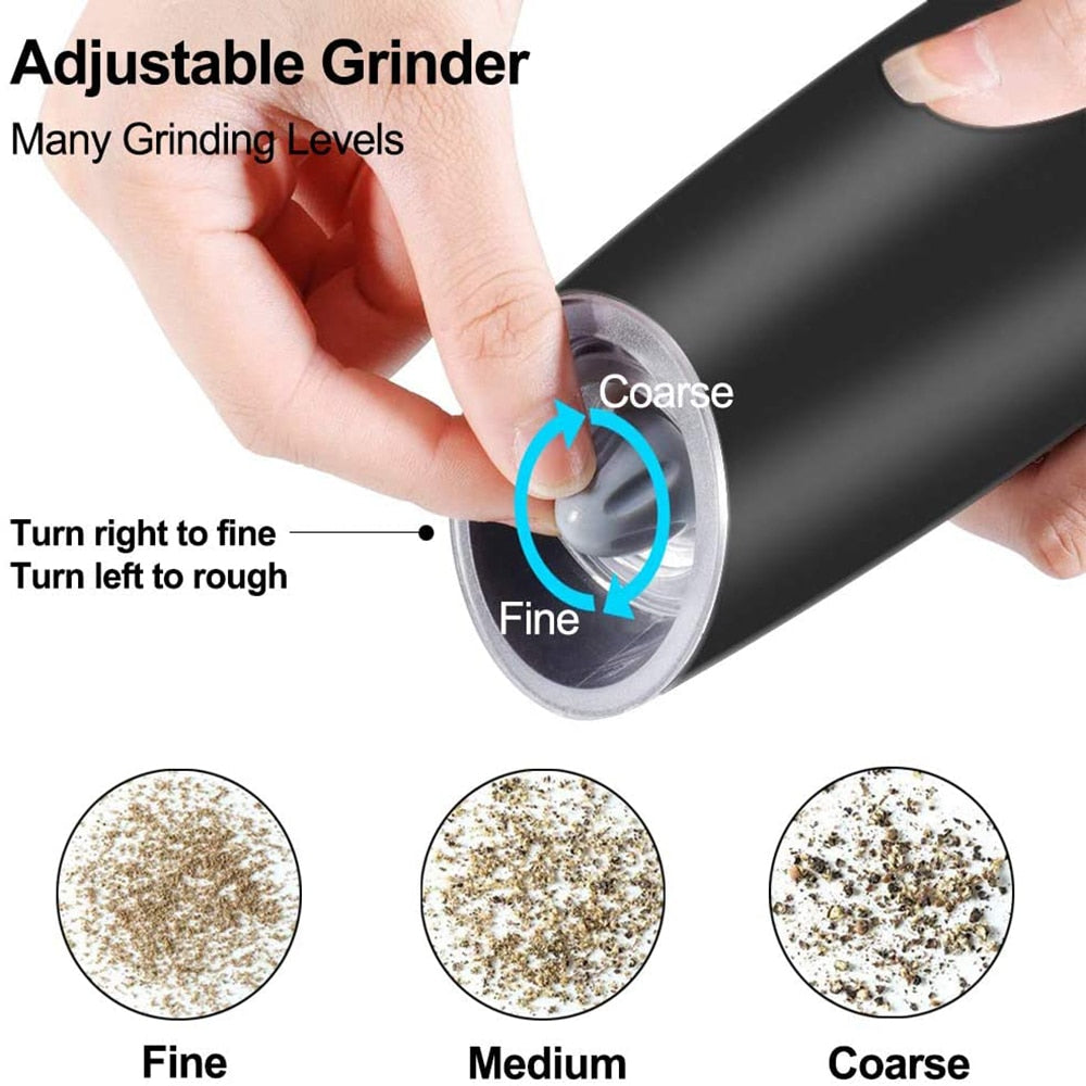 Automatic Electric Gravity Induction Salt and Pepper Grinder