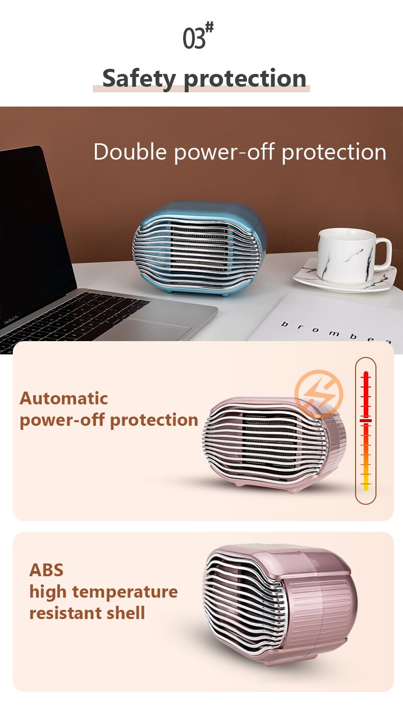 Electric Heating Space Heater Fan With Overheat Protection