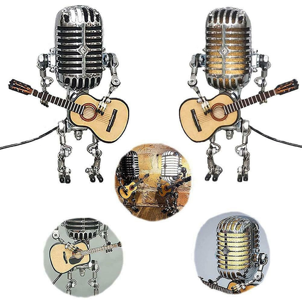 Vintage Microphone Robot Desk Lamp