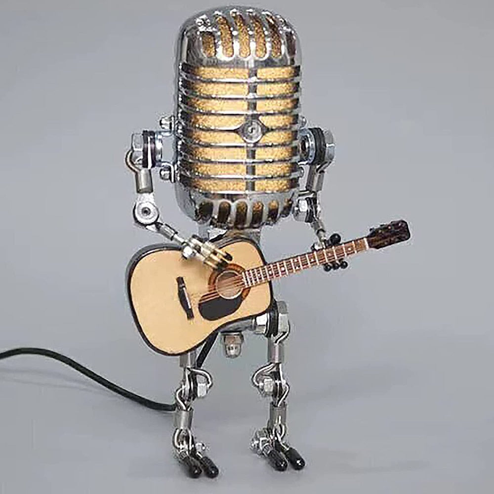 Vintage Microphone Robot Desk Lamp