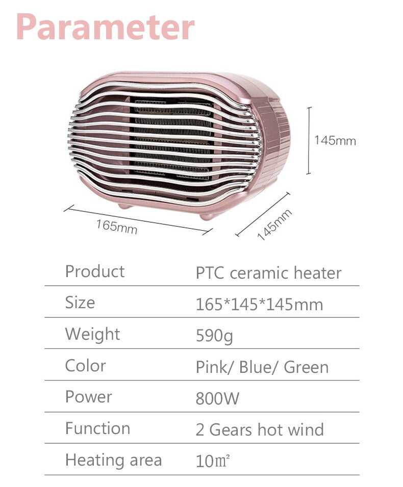 Electric Heating Space Heater Fan With Overheat Protection